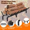 imageFEED GARDEN Fireplace Grate 30 inch Heavy Duty Fireplace Log Holder 12quot Solid Steel Bar Fire Pit Grate for Indoor Outdoor Wood Stove Fireplace Accessories Wrought Iron Firewood Burning Rack30 inch