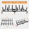 imageFEED GARDEN Fireplace Grate 30 inch Heavy Duty Fireplace Log Holder 12quot Solid Steel Bar Fire Pit Grate for Indoor Outdoor Wood Stove Fireplace Accessories Wrought Iron Firewood Burning Rack24 inch