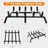 imageFEED GARDEN Fireplace Grate 30 inch Heavy Duty Fireplace Log Holder 12quot Solid Steel Bar Fire Pit Grate for Indoor Outdoor Wood Stove Fireplace Accessories Wrought Iron Firewood Burning Rack17 inch