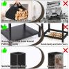 imageFEED GARDEN Firewood Rack Outdoor Indoor with Log Carrier Bag 177 Inch Heavy Duty Steel Wood Holder for Fireplace Compact Wood Rack for Firewood Storage Black