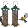 imageFEED GARDEN 2 Pack Bird Feeders for Outdoors Hanging Finch Feeder for Nyjer Thistle Seed Metal Mesh Tube Feeders Squirrel Proof 05 LB Green2