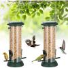 imageFEED GARDEN 2 Pack Bird Feeders for Outdoors Hanging Finch Feeder for Nyjer Thistle Seed Metal Mesh Tube Feeders Squirrel Proof 05 LB Green2