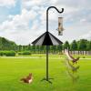 imageFEED GARDEN 92 Bird Feeder Pole Squirrel Proof 1 Pack Adjustable Tall Shepherds Hooks for Outdoor with 7 Prongs Base Heavy Duty Shepherd Hook with Baffles Pole for Bird Feeder Plant Baskets2