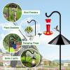imageFEED GARDEN 92 Bird Feeder Pole Squirrel Proof 1 Pack Adjustable Tall Shepherds Hooks for Outdoor with 7 Prongs Base Heavy Duty Shepherd Hook with Baffles Pole for Bird Feeder Plant Baskets2