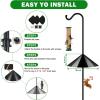 imageFEED GARDEN 92 Bird Feeder Pole Squirrel Proof 1 Pack Adjustable Tall Shepherds Hooks for Outdoor with 7 Prongs Base Heavy Duty Shepherd Hook with Baffles Pole for Bird Feeder Plant Baskets2