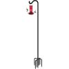 imageFEED GARDEN 92 Bird Feeder Pole Squirrel Proof 1 Pack Adjustable Tall Shepherds Hooks for Outdoor with 7 Prongs Base Heavy Duty Shepherd Hook with Baffles Pole for Bird Feeder Plant Baskets1