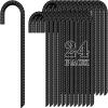 imageFEED GARDEN 12 Inch 24 Pack Rebar Stakes Heavy Duty J Hook Galvanized Ground Stakes Tent Stakes Stakes for Outdoor Decorations Inflatables Canopy Swing Set Chain Link Fence StakesBlack