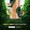 imageFEED GARDEN 2 Pack 8 Inch Hanging Plant Bracket Wall Hooks Decorative Plant Hangers for Outdoor Hanging Bird Feeders and 2 Pack Tube Bird Feeders for Outdoors Hanging