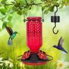 imageFEED GARDEN 75 Inch Three Shepherd Hooks for Outdoor and Glass Hummingbird Feeder for Outdoors Hanging