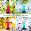 imageFEED GARDEN 91 Inch Three Shepherd Hooks and Glass Hummingbird Feeder for Outdoors Hanging