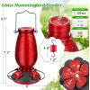 imageFEED GARDEN Glass Hummingbird Feeder  Double Shepherds Hooks 60 1 Pack