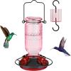 imageFEED GARDEN Glass Hummingbird Feeder 16 Oz Pink  20oz Red