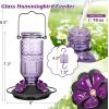 imageFEED GARDEN Glass Hummingbird Feeder 16 Oz Purple  20oz Red