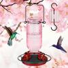 imageFEED GARDEN Glass Hummingbird Feeder 16 oz Hanging Outdoor Feeder with BeeProof Ports Ant Moat Leakproof Easy to Clean amp Refill 360 Perch PurplePink
