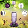 imageFEED GARDEN Glass Hummingbird Feeder 16 oz Hanging Outdoor Feeder with BeeProof Ports Ant Moat Leakproof Easy to Clean amp Refill 360 Perch PurplePurple