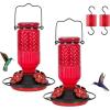 imageFEED GARDEN Glass Hummingbird Feeder 16 oz Hanging Outdoor Feeder with BeeProof Ports Ant Moat Leakproof Easy to Clean amp Refill 360 Perch PurpleRed