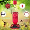 imageFEED GARDEN Glass Hummingbird Feeder 16 oz Hanging Outdoor Feeder with BeeProof Ports Ant Moat Leakproof Easy to Clean amp Refill 360 Perch PurpleRed