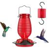 imageFEED GARDEN Glass Hummingbird Feeder for Outdoors Hanging 20 OZ Humming Birds Feeders with 4 Bee Guard Feeding Ports amp Builtin Ant Moat Bird Feeder for Outside Red2 PackRed