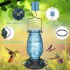 imageFEED GARDEN Glass Hummingbird Feeder for Outdoors Hanging 20 OZ Humming Birds Feeders with 4 Bee Guard Feeding Ports amp Builtin Ant Moat Bird Feeder for Outside Red2 PackBlue