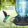 imageFEED GARDEN Glass Hummingbird Feeder for Outdoors Hanging 20 OZ Humming Birds Feeders with 4 Bee Guard Feeding Ports amp Builtin Ant Moat Bird Feeder for Outside Red2 PackBlue