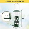 imageFEED GARDEN Wall Hook Hanging Plant Bracket 10 Inch 2 Pack and 2 Pack Tube Bird Feeders for Outdoors Hanging