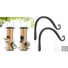 imageFEED GARDEN 2 Pack 8 Inch Hanging Plant Bracket Wall Hooks Decorative Plant Hangers for Outdoor Hanging Bird Feeders and 2 Pack Tube Bird Feeders for Outdoors Hanging