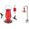 imageFEED GARDEN Glass Hummingbird Feeder  Shepherds Hooks 60 1 Pack