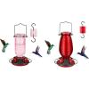 imageFEED GARDEN Glass Hummingbird Feeder 16 Oz Pink  20oz Red
