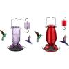 imageFEED GARDEN Glass Hummingbird Feeder 16 Oz Purple  20oz Red