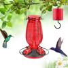 imageFEED GARDEN Glass Hummingbird Feeder for Outdoors Hanging 20 OZ Humming Birds Feeders with 4 Bee Guard Feeding Ports amp Builtin Ant Moat Bird Feeder for Outside Red2 PackRed