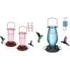imageFEED GARDEN Hummingbird Feeder Blue 1 Pack Pink 2 Pack Bundle