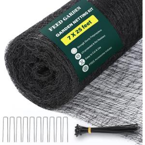 imageFEED GARDEN Garden Netting 8x10FT UltraFine Mesh PE Cover for Vegetables Fruits Garden Row Cover Raised Bed Durable Protection from Birds AnimalsBlack