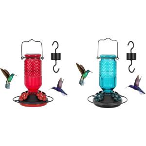 imageFEED GARDEN Glass Hummingbird Feeder for Outdoors
