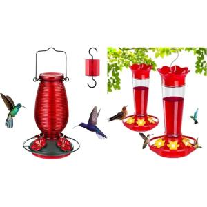 imageFEED GARDEN Plastic Hummingbird Feeder 10 Oz Red  Glass 20oz Red