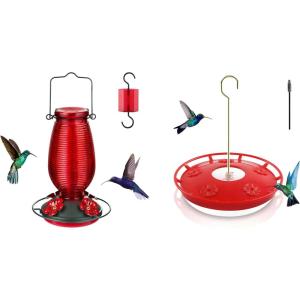 imageFEED GARDEN Plastic Hummingbird Feeder 16 Oz Red  Glass 20oz Red