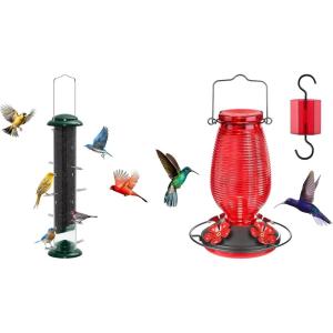 imageFEED GARDEN Plastic Tube Bird Feeder  Glass Hummingbird Feeder