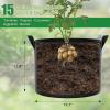 imageFEED GARDEN 5 Gallon Grow Bags 4 Pack  300G NonWoven Thickened Fabric Plant Pots with Reinforced Handles Breathable Drainage Planters for Vegetables Flowers amp Herbs Indoor Outdoor8