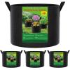 imageFEED GARDEN 5 Gallon Grow Bags 4 Pack  300G NonWoven Thickened Fabric Plant Pots with Reinforced Handles Breathable Drainage Planters for Vegetables Flowers amp Herbs Indoor Outdoor4