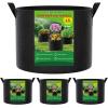 imageFEED GARDEN 5 Gallon Grow Bags 4 Pack  300G NonWoven Thickened Fabric Plant Pots with Reinforced Handles Breathable Drainage Planters for Vegetables Flowers amp Herbs Indoor Outdoor4
