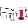 imageFEED GARDEN 15 Inch 2 Pack HandForged Hanging Plant Bracket and Hummingbird Feeder for Outdoors Hanging