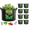 imageFEED GARDEN 5 Gallon Grow Bags 4 Pack  300G NonWoven Thickened Fabric Plant Pots with Reinforced Handles Breathable Drainage Planters for Vegetables Flowers amp Herbs Indoor Outdoor8