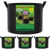 imageFEED GARDEN 5 Gallon Grow Bags 4 Pack  300G NonWoven Thickened Fabric Plant Pots with Reinforced Handles Breathable Drainage Planters for Vegetables Flowers amp Herbs Indoor Outdoor4