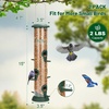 image:imageFEED GARDEN 2 Pack Tube Bird Feeders for Outdoors Hanging  Premium Hard Plastic Wild Bird Feeder with 6 Ports Easy Refill amp Clean 15 Inch Green15 inchPlastic2P