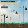 image:imageFEED GARDEN Bird Feeder Pole Squirrel Proof 92 Heavy Duty Shepherds Hook for Outdoor Double Hooks with 19 Squirrel Baffle 5Prong Base Adjustable Bird Feeder Stand for Plants amp Lanterns76 Inch