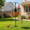 image:imageFEED GARDEN Bird Feeder Pole Squirrel Proof 92 Heavy Duty Shepherds Hook for Outdoor Double Hooks with 19 Squirrel Baffle 5Prong Base Adjustable Bird Feeder Stand for Plants amp Lanterns92 Inch PoleBaffle