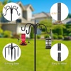 image:imageFEED GARDEN Bird Feeder Pole Squirrel Proof 92 Heavy Duty Shepherds Hook for Outdoor Double Hooks with 19 Squirrel Baffle 5Prong Base Adjustable Bird Feeder Stand for Plants amp Lanterns76 Inch
