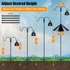 image:imageFEED GARDEN Bird Feeder Pole Squirrel Proof 92 Heavy Duty Shepherds Hook for Outdoor Double Hooks with 19 Squirrel Baffle 5Prong Base Adjustable Bird Feeder Stand for Plants amp Lanterns92 Inch PoleBaffle