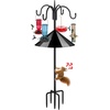 image:imageFEED GARDEN Bird Feeder Pole Squirrel Proof 92 Heavy Duty Shepherds Hook for Outdoor Double Hooks with 19 Squirrel Baffle 5Prong Base Adjustable Bird Feeder Stand for Plants amp Lanterns92 Inch PoleBaffle
