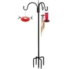 image:imageFEED GARDEN Bird Feeder Pole Squirrel Proof 92 Heavy Duty Shepherds Hook for Outdoor Double Hooks with 19 Squirrel Baffle 5Prong Base Adjustable Bird Feeder Stand for Plants amp Lanterns76 Inch