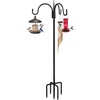 image:imageFEED GARDEN Bird Feeder Pole Squirrel Proof 92 Heavy Duty Shepherds Hook for Outdoor Double Hooks with 19 Squirrel Baffle 5Prong Base Adjustable Bird Feeder Stand for Plants amp Lanterns92 Inch
